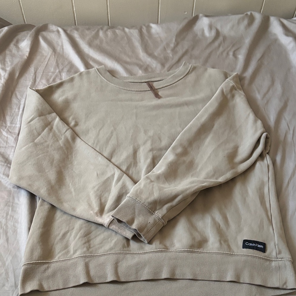 Calvin Klein Women's Light Tan Crew Neck Sweater